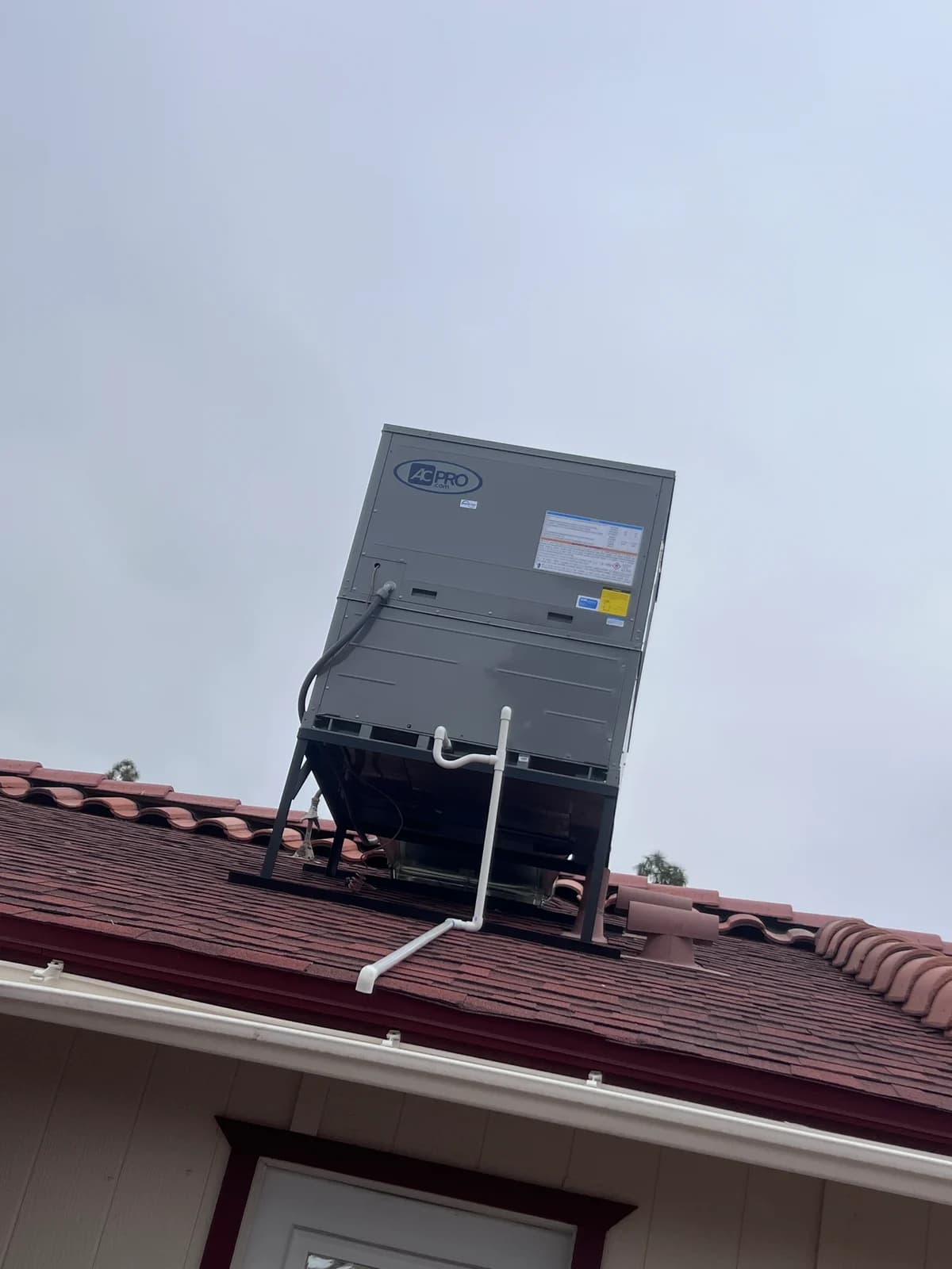 Final property view of the rooftop packaged HVAC system in place